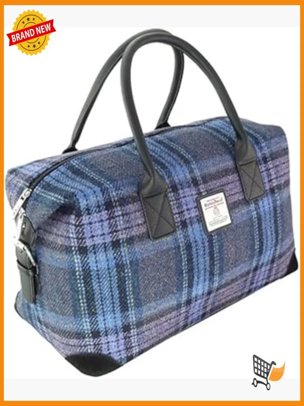 Genuine Harris Tweed Travel Overnight Duffel Bag Weekend Bag